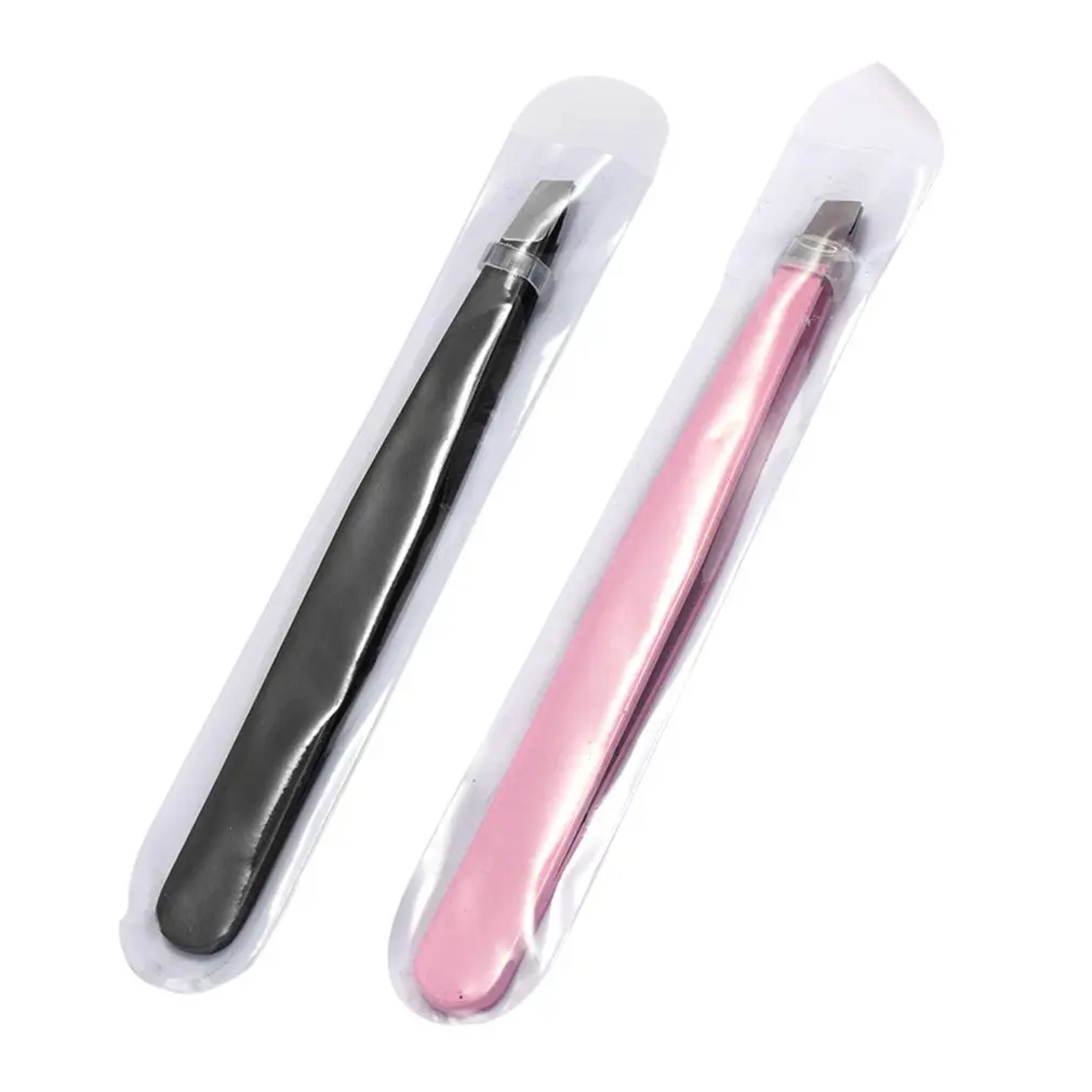 

HOT 2pcs Eyebrow Clips Stainless Steel Tweezers Fixed Oblique Mouth Eyebrow Trimmer Clip Cosmetic Beauty Makeup Tools