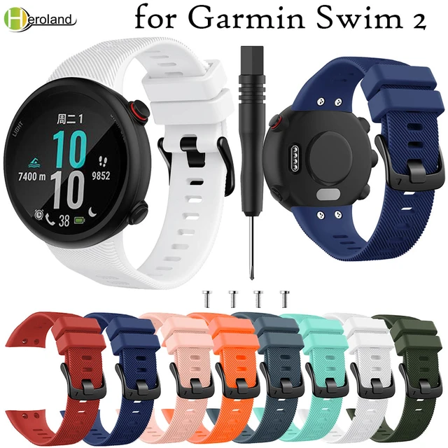 Bracelet pour montre connectée Dragonne Sport en silicone Garmin Foreruuner  35 Rose pâle