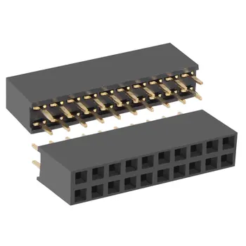 

uxcell 50Pcs 2.54mm Pitch 2x10-Pin Double Row Straight Connector Female Pin Header Strip PCB Board Socket