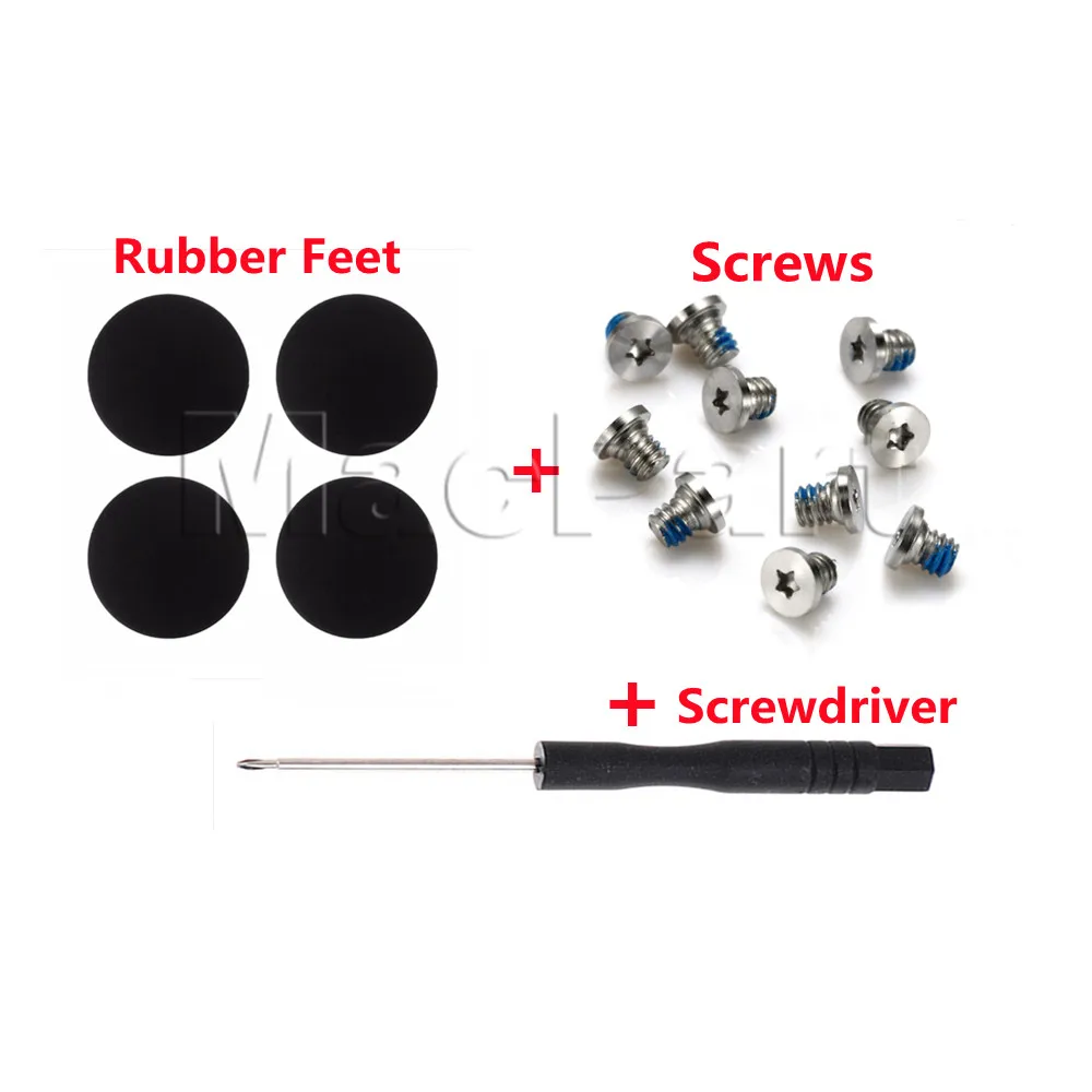 Kit Reparación Patas De Goma Para MacBook Pro Retina – 4 Pies Inferiores Con Tornillos (A1398, A1425, A1502) + Destornillador