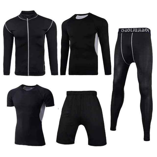 Men Sportswear Compression Sport Suits Quick Dry Running Sets Clothes Sports Joggers Training Gym Fitness Tracksuits Running Set Men sportswear 5-7
