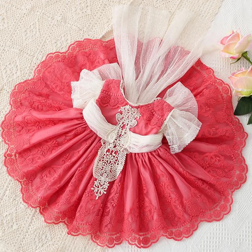 

Летнее винтажное платье принцессы Лолиты для маленьких девочек, детское кружевное бальное платье с пышными рукавами