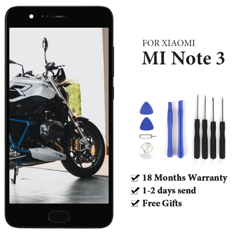 

For Mi Note 3 LCD Touch Screen With Frame Black Blue No Dead Pixel Display Digitizer Assembly Phone Spare Parts With Tool