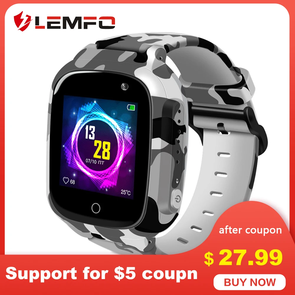 

LEMFO Kids Watches Waterproof Cute Smart Watch Kids Support GPS WIFI Camera Voice Chat Long Standby Time for Android IOS