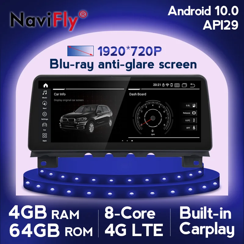 Автомобильный DVD-плеер NaviFly 12 3 дюйма Android 10 25 GPS для BMW F01/F02 серия 7 CIC NBT система 4 Гб +