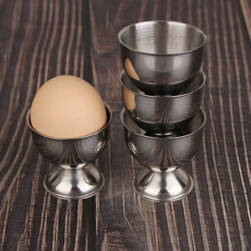 4Pcs Stainless Steel Boiled Egg Cup Stand Rack Eggs Holder Caviar Cup Breakfast Supplies Kitchen Cooking Tool