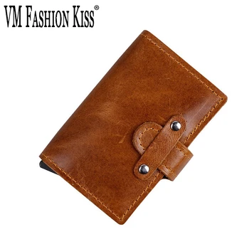 

New Rfid RFID Credit Holder Anti-Theft Automatic Wallet Card Case Men Mini Leather Male Purse Credit Card Billetera Hombre