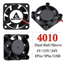 LOT de 10 ventilateurs de refroidissement sans balais, 40x40x10mm, 4010 broches, 3 broches, 5V, 12V, 24V, 40mm, 4cm DC, étui d'ordinateur, manchon à billes