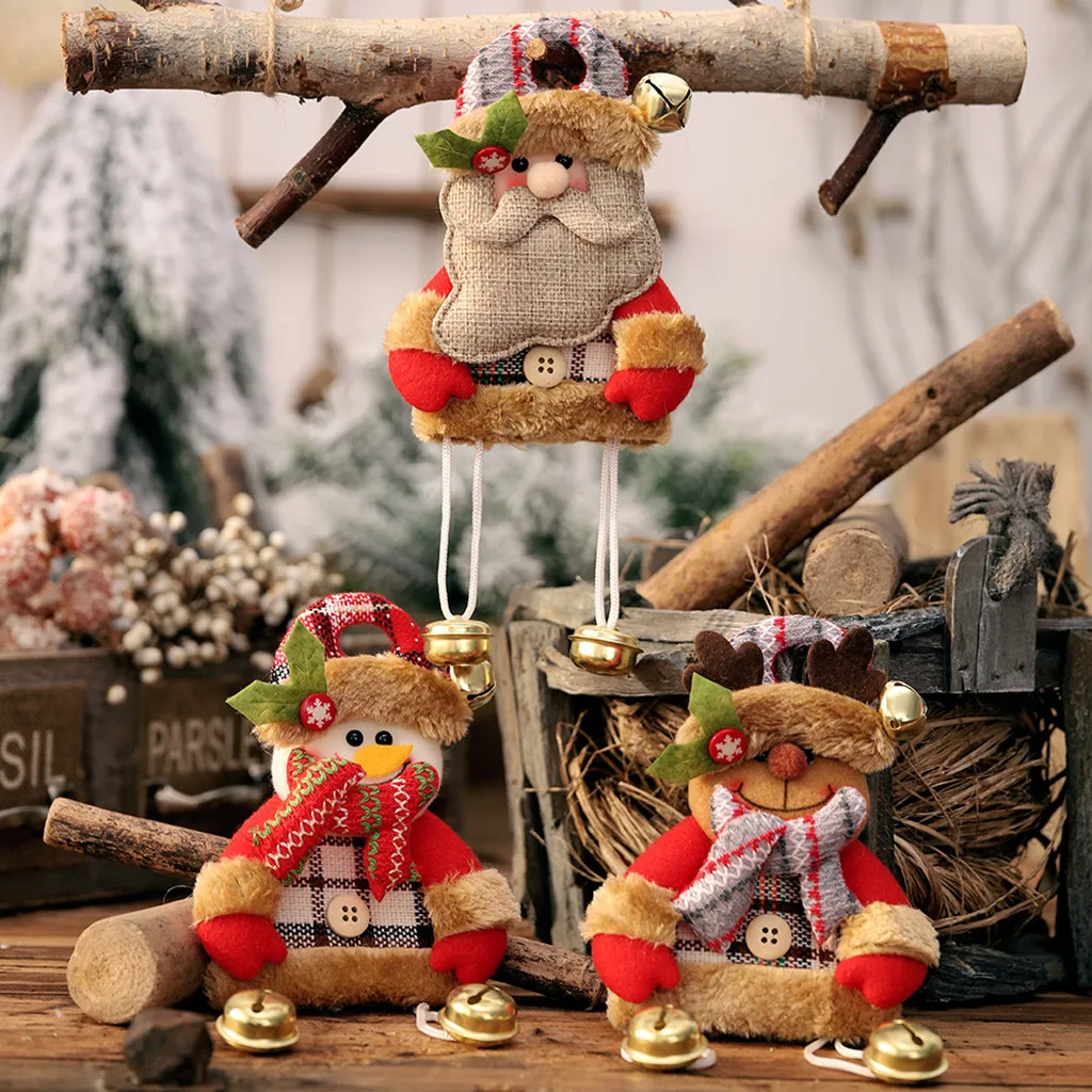 

kerst christmas decorations for home Christmas Ornament Decoration Hanging Bells Pendant Small Tree Cartoon Gift navidad 2019