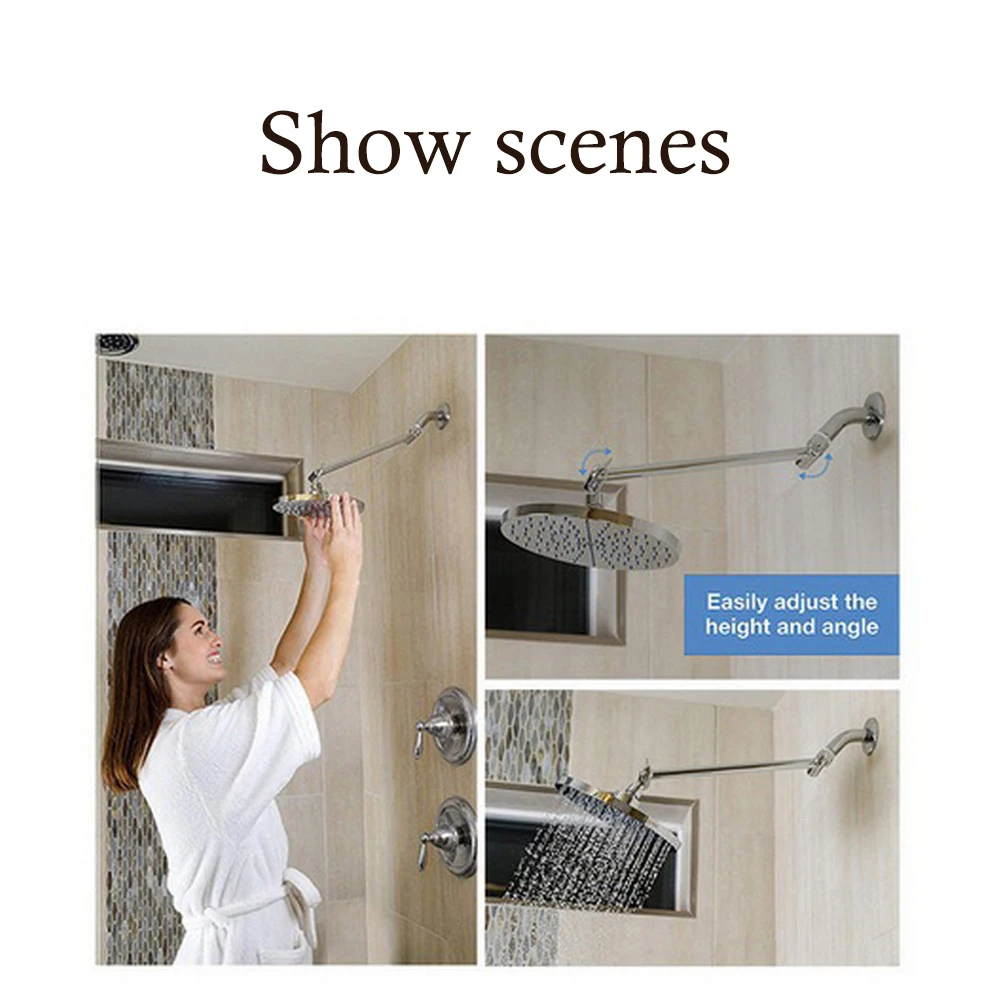 bras de douche coudé réglable tout en connexion de douche pouces avec extension nouveaux accessoires