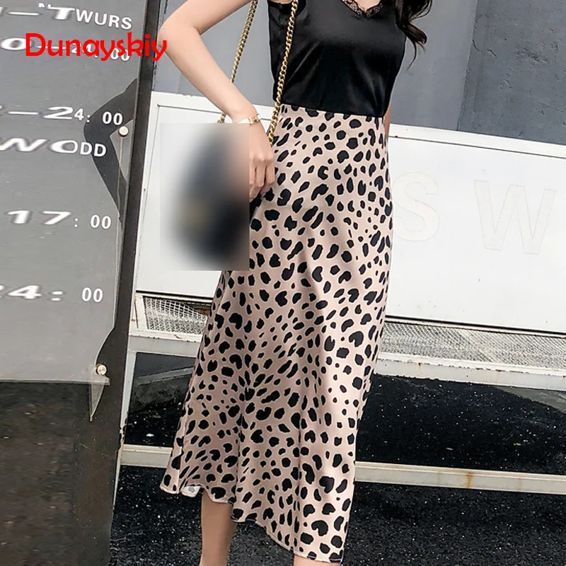 Лето kawaii boho bodycon Леопардовый принт высокая талия юбки женские миди леопардовая юбка панк уличная корейский стиль
