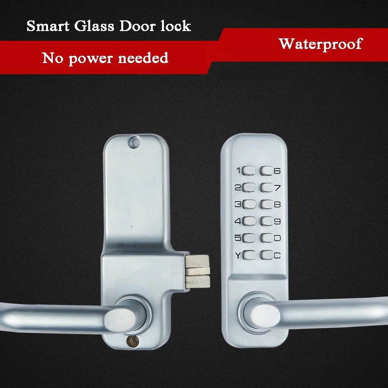 Swing Glass Door Lock Waterproof Mechanical Keyless Lock keypad