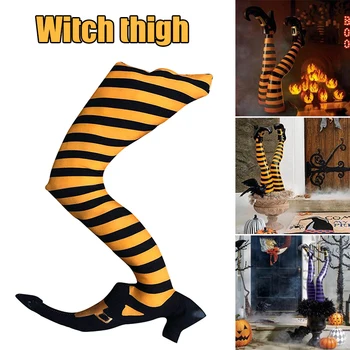 

Fun Express Upside Down Witch Legs Yard Stake Halloween Yard Decor Wicked Witch Legs Halloween Decor HUG-Deals