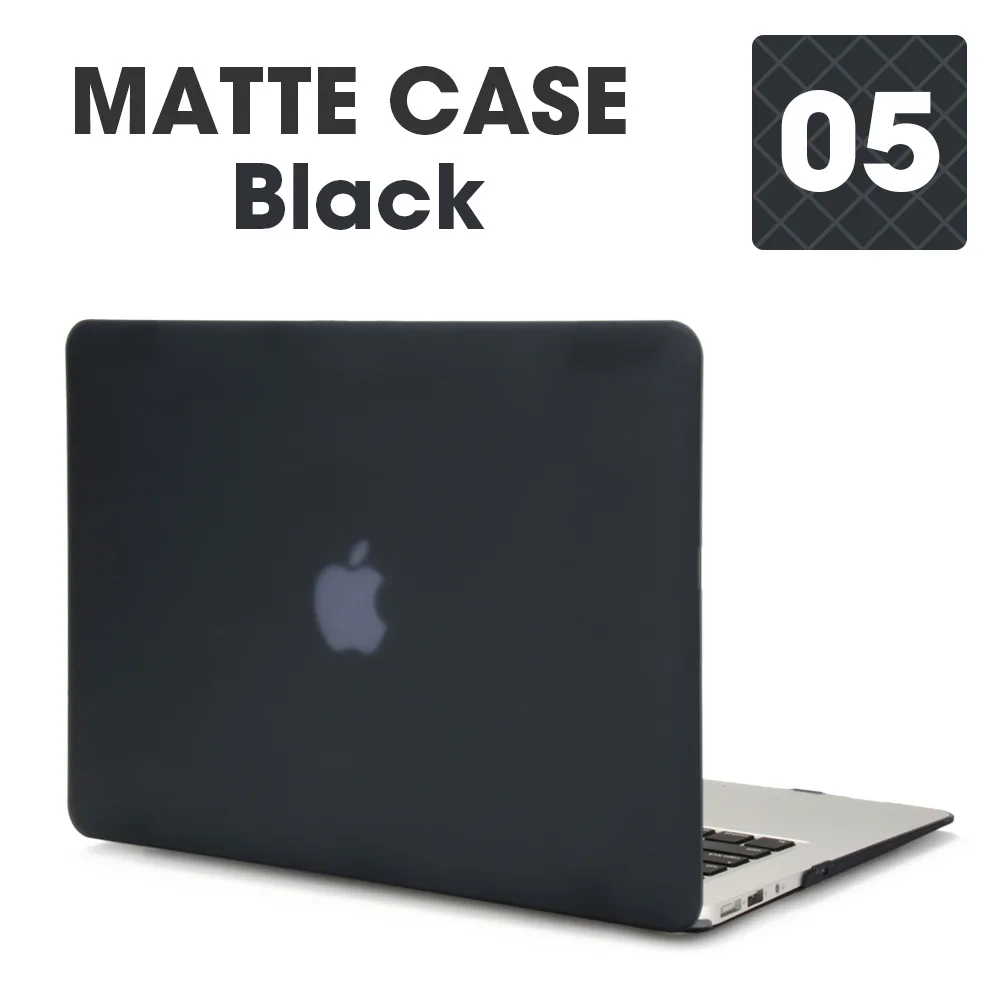 Чехол для ноутбука Apple Macbook Mac book Air Pro retina, новинка, сенсорная панель 11, 12, 13, 15 дюймов, Жесткий Чехол для ноутбука, чехол 13,3, чехол - Цвет: Matte Black