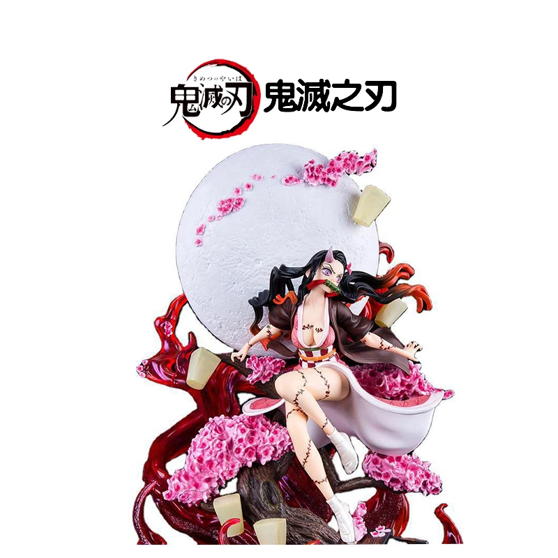 

New Animation Demon Slayer Classic Character Kamado Nezuko Moon Scene 35-44cm Super Large Animation Model Boy Toy Christmas Gift