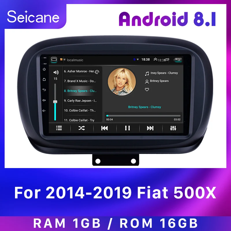 

Seicane 2Din Car 9" Android 8.1 Navi HD for Fiat 500X 2014-2019 Multimedia Player Touchscreen GPS Auto Radio support SWC Carplay
