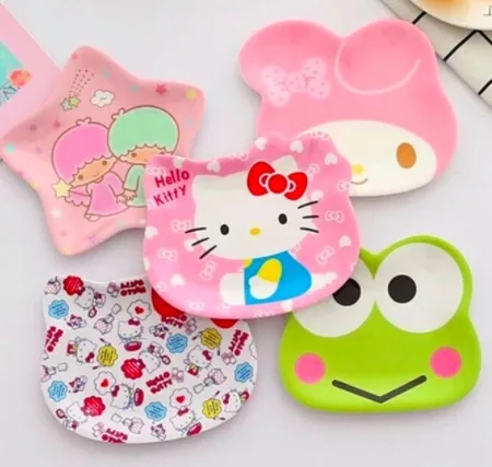 50pcs Cute plate plastic melamine dish plate kids fruit display Kitchen supplies