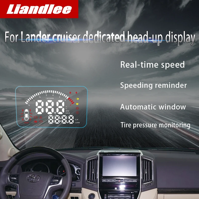 Liandlee Автомобильный дисплей HUD для Toyota Land cruiser 2010~ безопасный экран для вождения OBD II проекционный Спидометр лобовое стекло