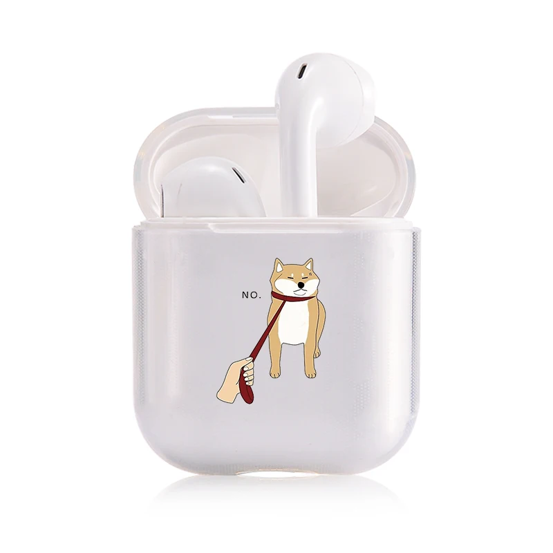 Жесткий Милый Забавный Чехол Air Pods для Apple airpods роскошный мультяшный любимец собаки кошки прозрачный чехол Airpods в наушнике - Цвет: I000011