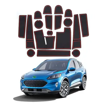 

RUIYA Car Door Groove Mat For Ford Escape 2020 Car Anti-Slip Dust Protection Gate Slot Pads Auto Interior Accessories 18 Pcs