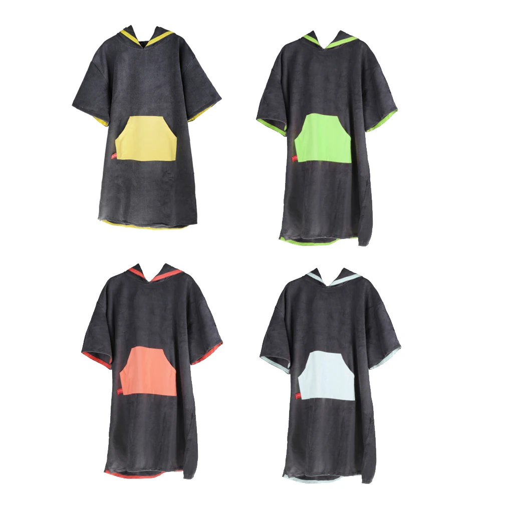 

Universal Surf Poncho Wetsuit Changing Robe/Towel with Hood and Front Pocket, Extra Lage Oversized for Outdoor Sports