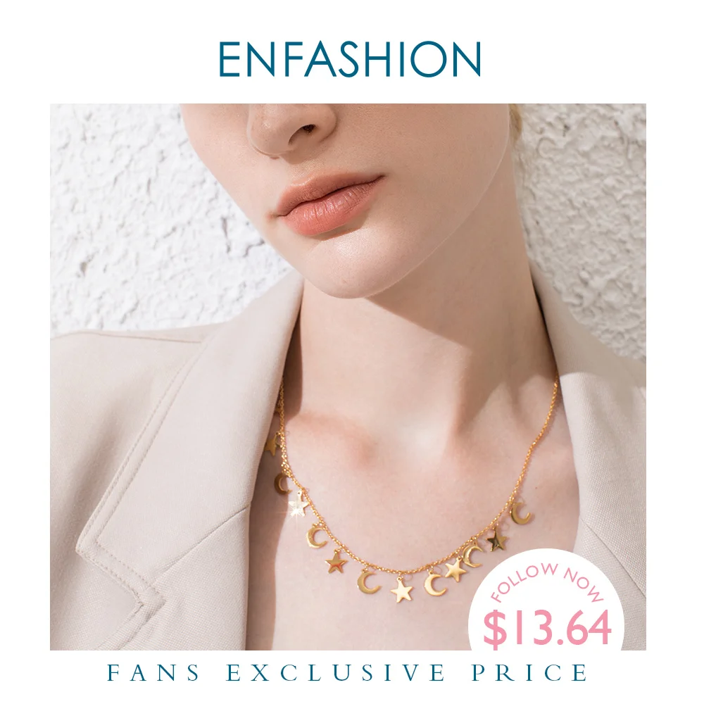 ENFASHION Star & колье чокер с Луной женские подвески из нержавеющей стали ожерелья