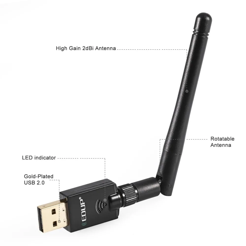 USB WiFi адаптер AC600Mbps 2,4 ГГц и 5,8 ГГц беспроводной сетевой адаптер двухдиапазонный Wifi ключ 2dBi внешние антенны