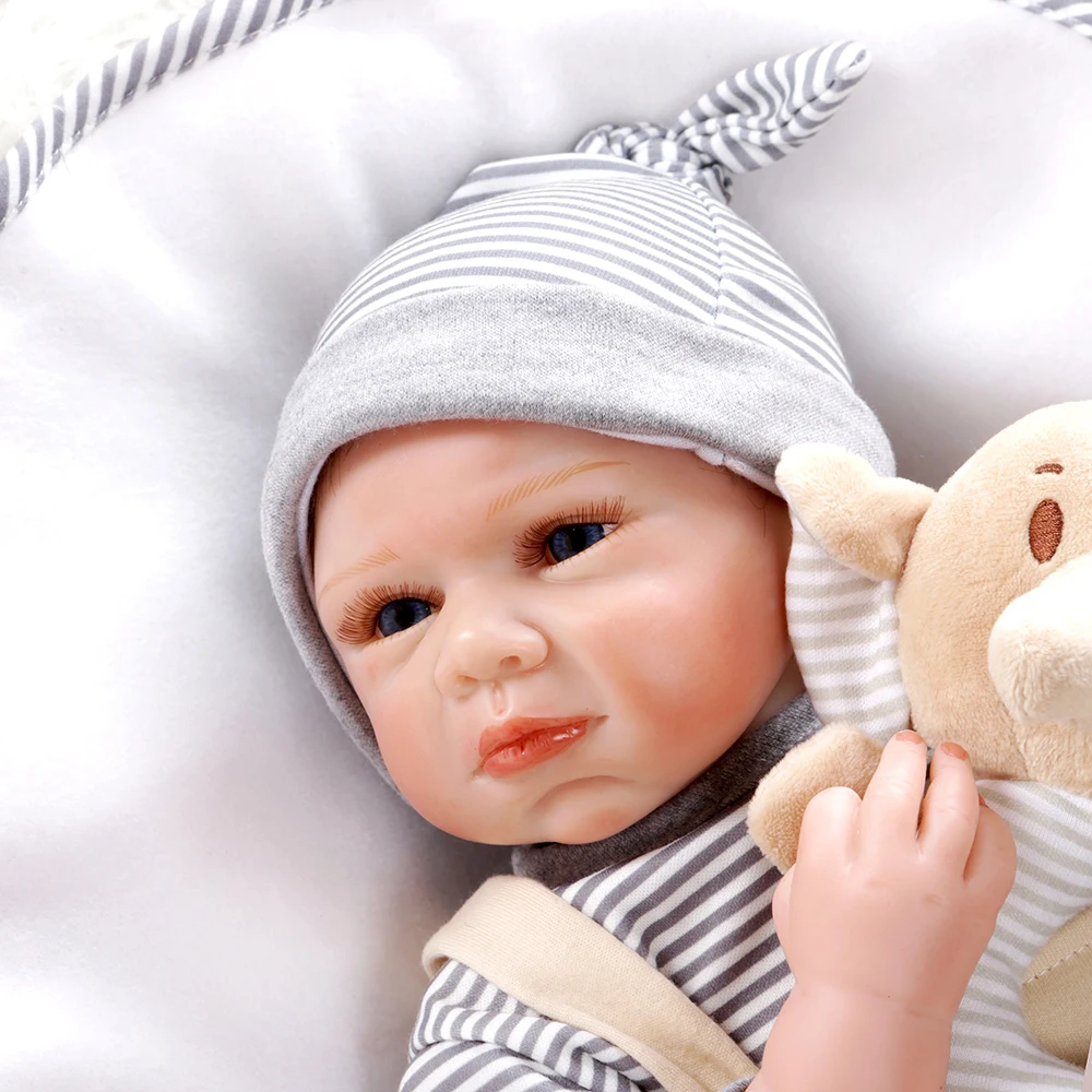 Реалистичная ручная роспись 20 дюймов bebe Кукла реборн 3/4 силикон Экологически чистая 52 см мальчик кукла для девочек детский подарок игрушка playmate