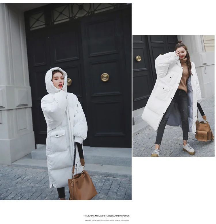 TVVOVVIN новая зимняя куртка с капюшоном больших размеров черного и белого цвета, женское теплое длинное хлопковое пальто, Jaqueta Feminina JH67