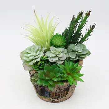 

Green Artificial Succulent Set for Bonsai Landscape Decoration,PVC Faux Plants Home Decor Plantas Artificiales Para Decoracion