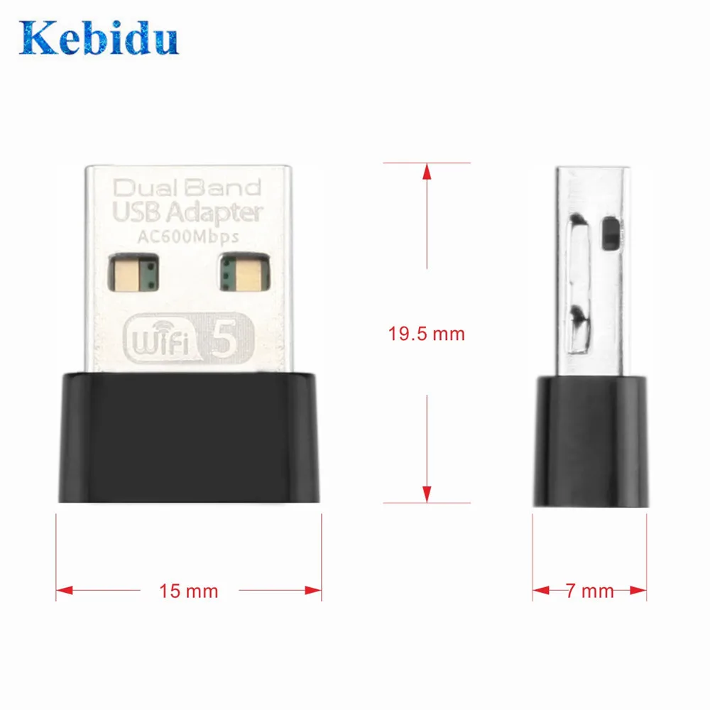 Realtek RTL8811 600 Мбит/с USB WiFi адаптер Антенна двухдиапазонный 2 4 + 5 8 ГГц ПК сетевая карта