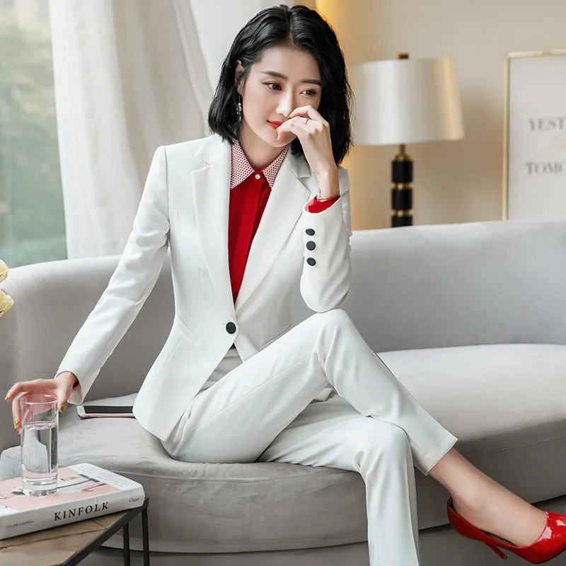 Formal Office OL Ladies Work Wear Suits Long Sleeve Jacket with Pant Black Blue Pant Suit Woman Two 2 Piece Blazer Sets Pantsuit - 4.00061E+12 Formal Office OL Ladies Work Wear Suits Long Sleeve Jacket with Pant Black Blue Pant Suit Woman Two 2 Piece Blazer Sets Pantsuit - 4.00061E+12