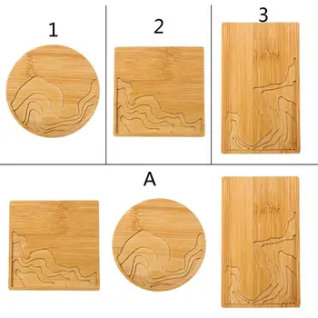 

Natural Wood Coaster Round Square Teacup Mat Bamboo Coasters Resin Art Crafts