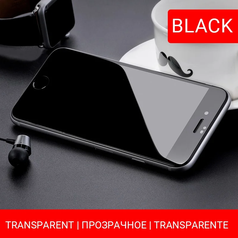 HD black hoco закаленное стекло для iphone 7 8 plus полноэкранное защита экрана телефона 9h закаленная пленка 2.5D края тонкие рамки скрин протектор защитное стекло на айфон 7 8 для айфона 7 8 плюс от синего цвета anti blue ray - Цвет: HD black