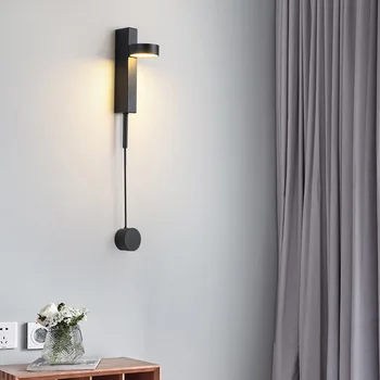 

LED head of a bed wall lamp Nordic creative design simple over the road long pole can rotate adjustable light room bedroom lamp