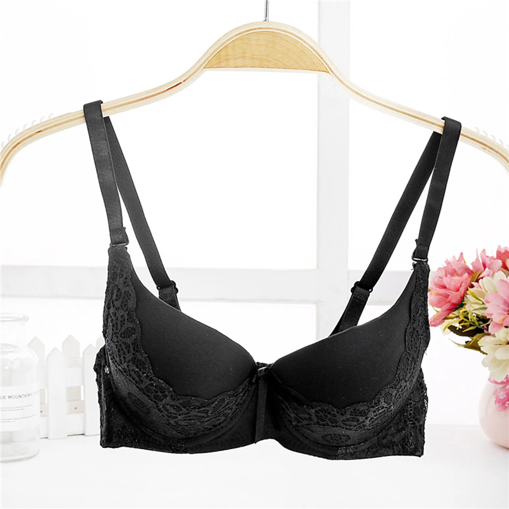Womens Comfort Sexy Embroidered Lace Unpadded Push Up Everyday Bra Bralette Crop Top Intimate