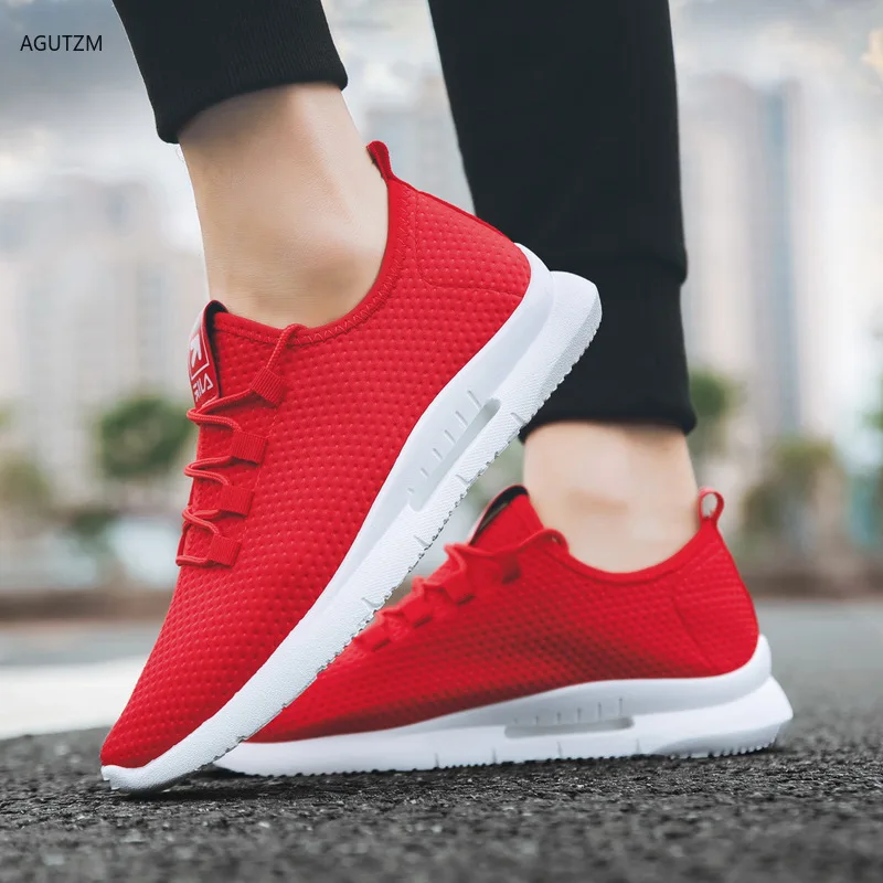 

2019 Deodorant Breathable Mesh Men Casual Shoes 2019 New Summer Light Tenis Shoes Men White Male Sneakers Lace Up Footwear z272