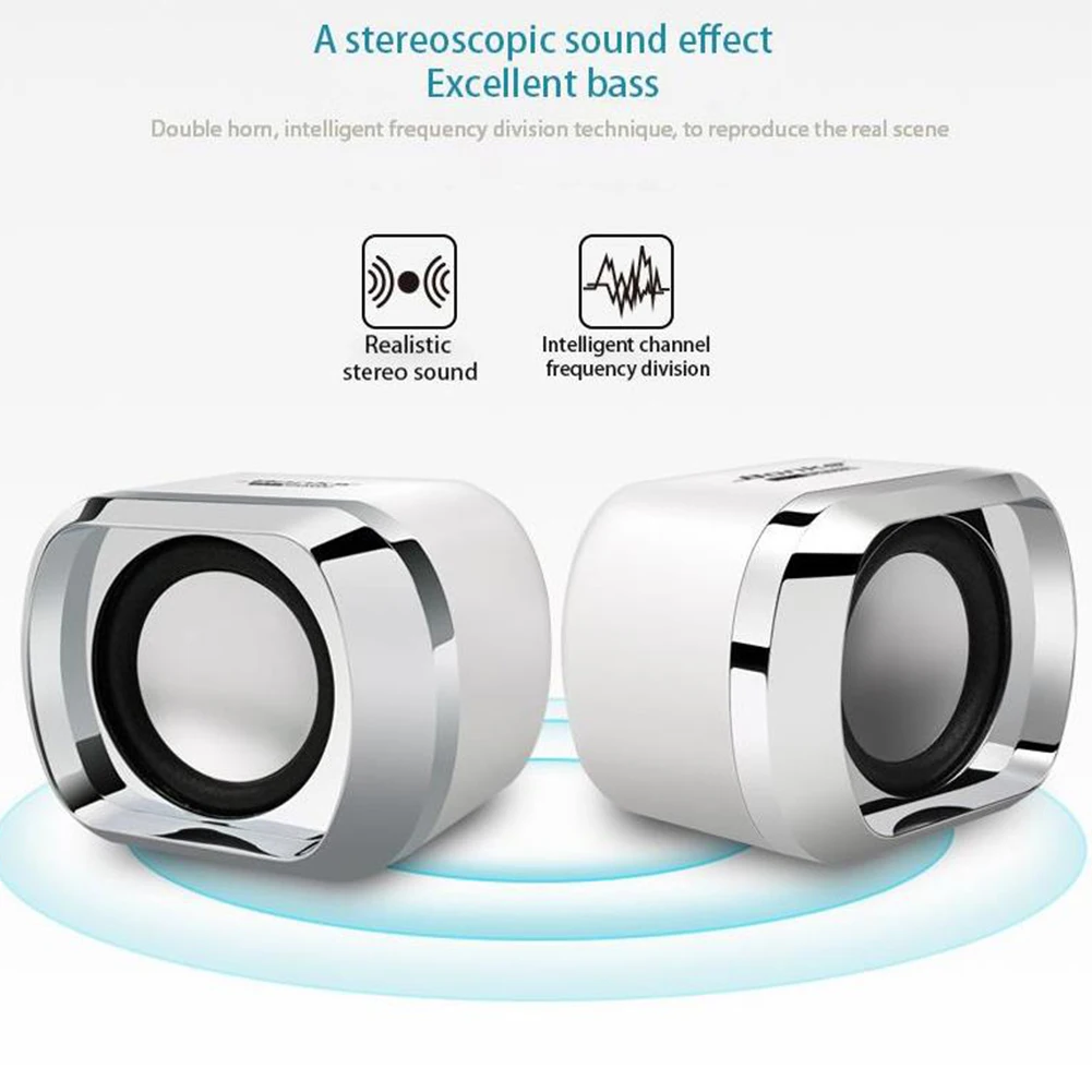 

Mini Computer Audio Notebook Speaker USB 2.0 Subwoofer SoundBox Portable wired Light Speakers HIFI Sound Quality Computer Audio