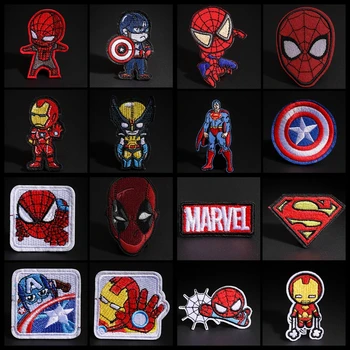 

Fine Marvels Avengers Deadpool Anime Iron Man Patches Fabric Sticker Clothes Badge Embroidered Appliques DIY Clothes Accessories