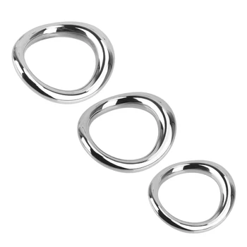 Metal Cock Ring Scrotum Ball Stretcher Penis Bondage Chastity Lock Delay Ejaculation Stainless Steel Sex Toys for Men Adult Game 5