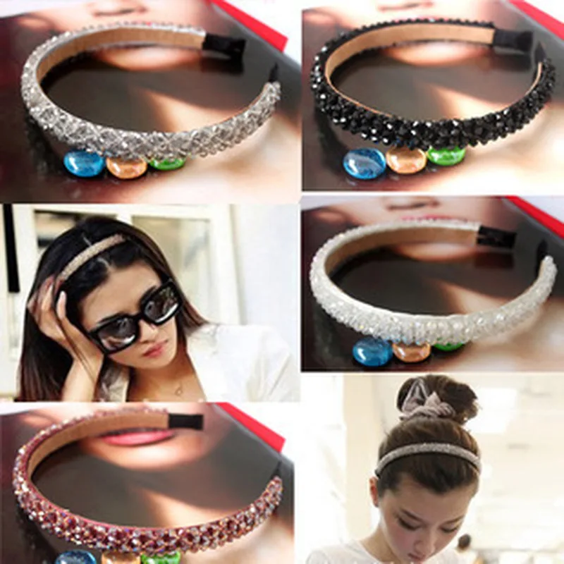 

Girls Shiny Luxury Rhinestone Hair Band High Quality tiara Hair Hoop Accessories for Women Crystal Headbands Ornaments opaska
