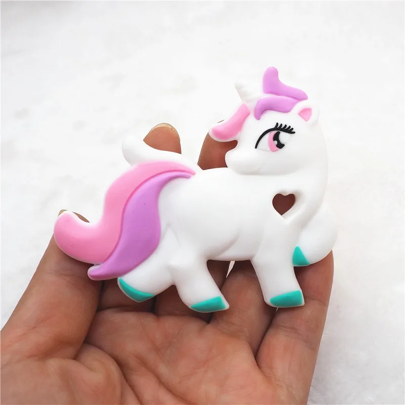 Chenkai 50 шт. BPA бесплатно DIY Baby Shower пустышка зубопрорезыватель сенсорные игрушки Аксессуары Силиконовый Прорезыватель для зубов в форме единорога