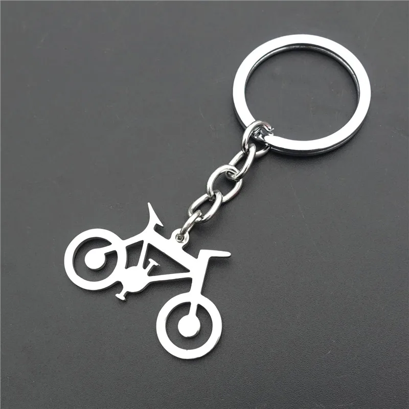 Stainless Steel Bike Keychains Jewelry Bicycle Keyring For Men Women