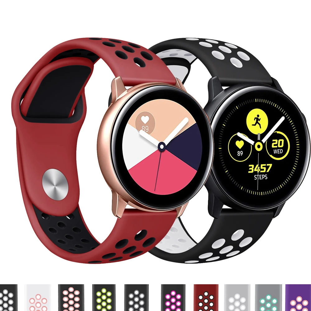 20 мм 22 силиконовый ремешок для часов samsung Galaxy Watch 42 46 Active2 40 44 gear S2 S3 браслет Active 2 |