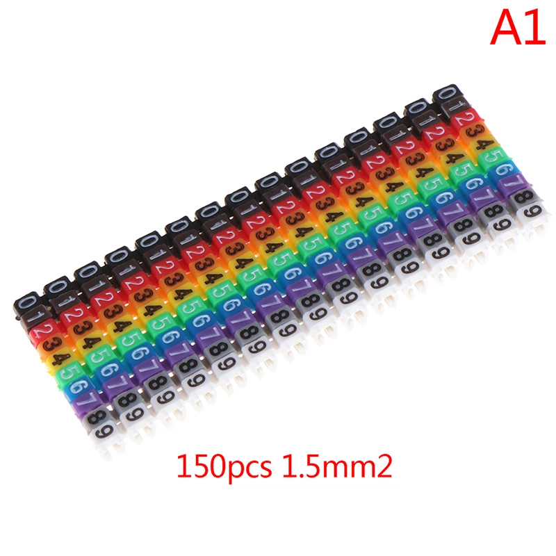 1.5mm 150 Pcs C-Type Cable Markers Colourful Marker Number Tag Label For 2-3mm Wire - Цвет: 1.5mm