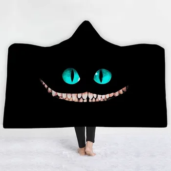 

2020 foreign trade popular animal blankets digital printing cap blanket cloak thickened double layer customizable sweatshirt
