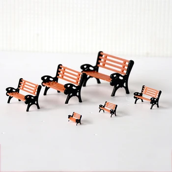 

10pcs Plastic Park Bench Model Train Scenery Landscape Layout DIY Small Ornaments Park Bench Chair Doll House Miniatures Decor
