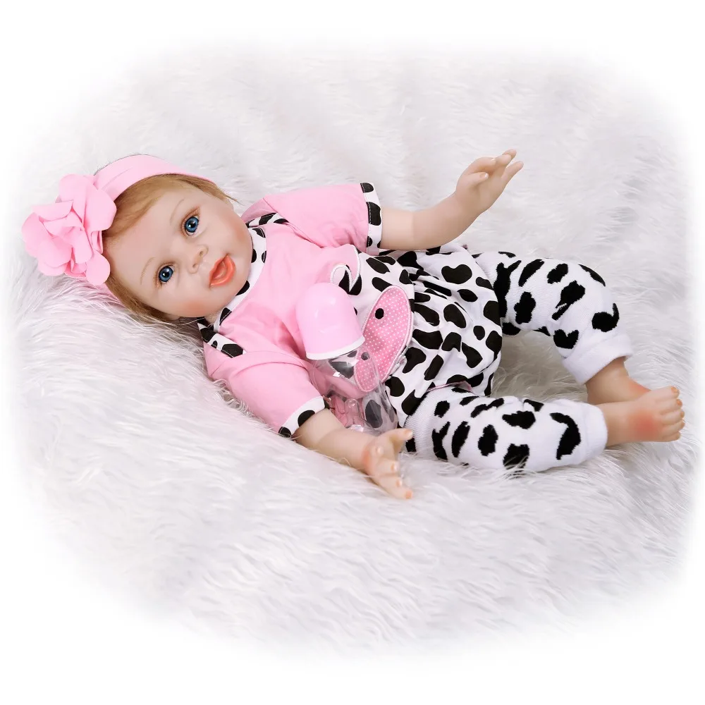 Виниловые куклы Reborn Baby 55 см/22 дюйма тканевые Мягкие силиконовые реалистичные