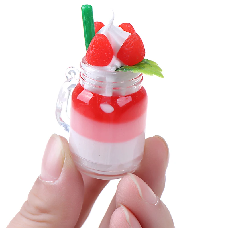 1 шт. милый кукольный домик Миниатюрный стакан Клубничное мороженое чашка набор модель ролевые игры мини еда подходит игровой дом аксессуары для игрушечной куклы