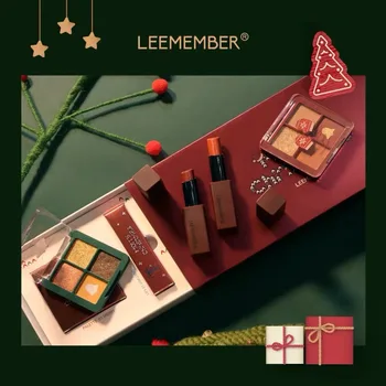 

LEEMEMBER 4 Colors Eyeshadow Chriatmas Limited Series Matte Shimmer Eye Makeup Beauty INS Hot Mini and Portable Eyeshadow Palett